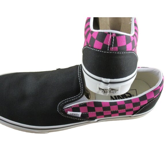 Vans Men's Classic Slip On Pop Checker Raspberry Rose Canvas Shoes Sizes NIB - Picture 6 of 7